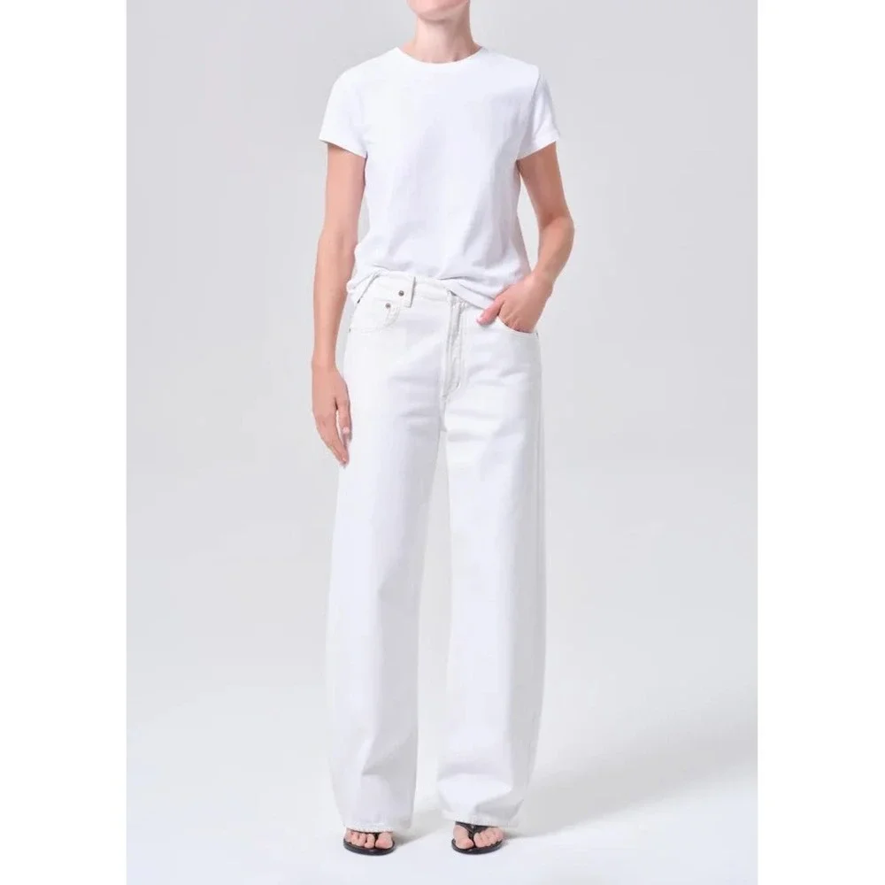 AGOLDE White Low Curve Jean in Milkshake Womens Size 27 100% Cotton A197B-1183